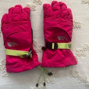 The North Face Hot Pink Snow Gloves Youth Small